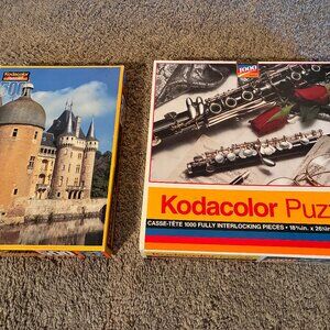 Lot of 2 Rose Art Kodacolor JIGSAW PUZZLES, 500 & 1,000-pc., New/Sealed